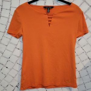 Orange Top Ladies Blouse Small